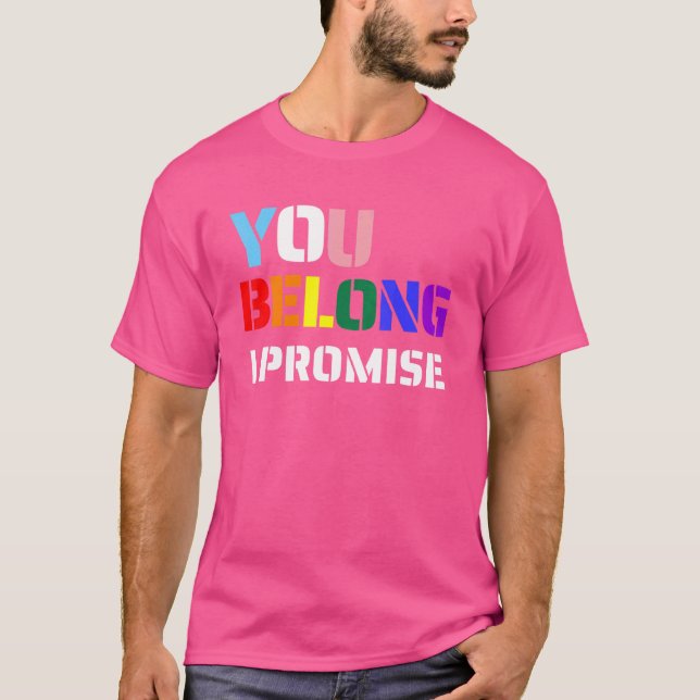 Du tillhör Gay pride-månaden Ally Lgbtq-Lesbisk Pr T Shirt (Framsida)