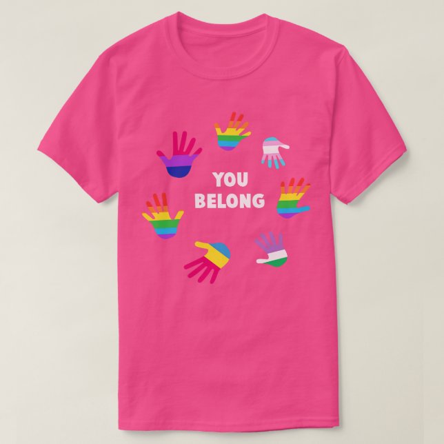 Du tillhör LGBT Gay pride LGBTQ Supporter Gift T Shirt (Design framsida)