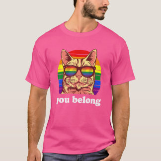 Du tillhör Lgbtq-Pridet Månadsinköp Cat Rainbow S T Shirt