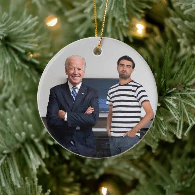 Du träffade president Joe Biden | Lägg till foto Julgransprydnad Keramik (Träd)