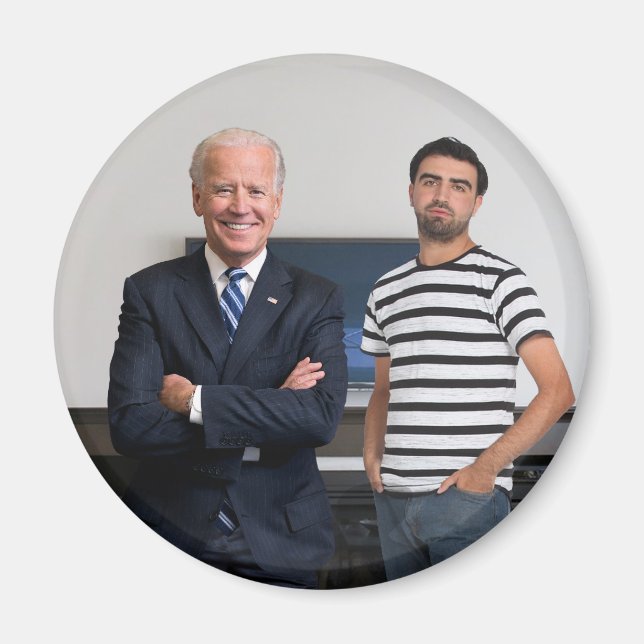 Du träffade president Joe Biden | Lägg till foto Magnet (Framsidan)