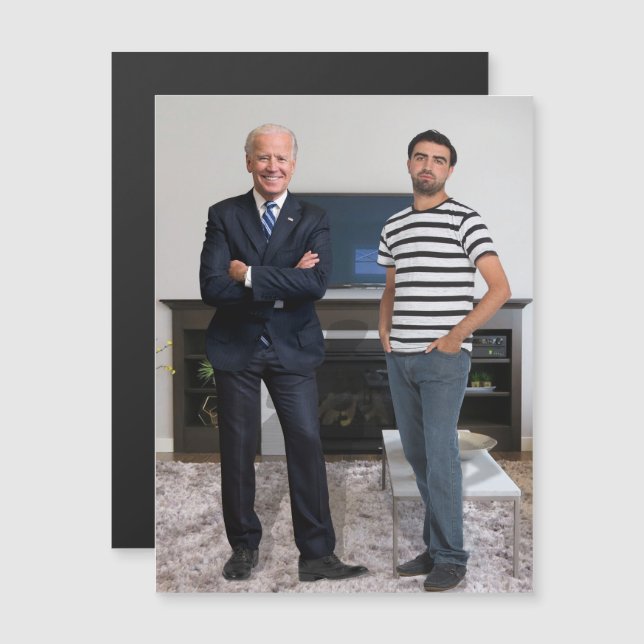 Du träffade president Joe Biden | Lägg till foto Magnetisk Inbjudningskort (Fram/baksida)