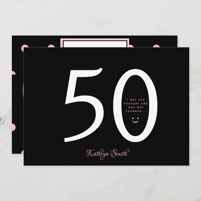 Du trodde att hon var Younger Birthday Inbjudningar (Fram/baksida)