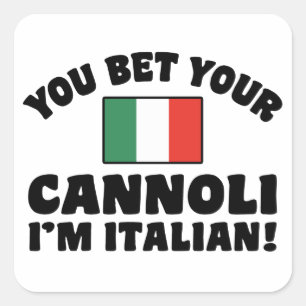 Du tror att jag är italienare fyrkantigt klistermärke