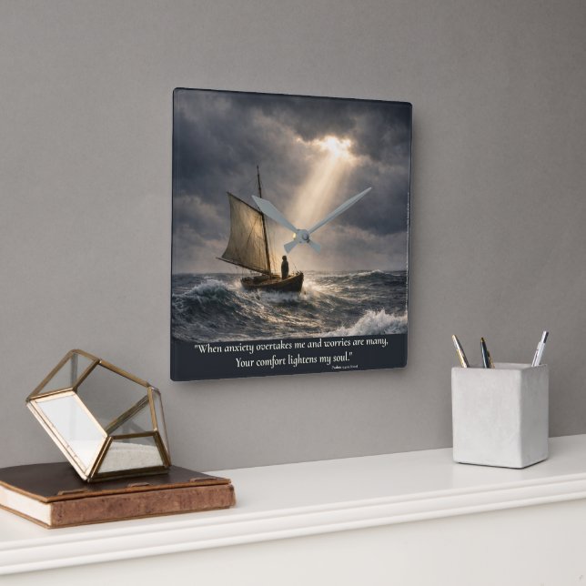 Du tröstar min själ fyrkantig klocka (Kontor)