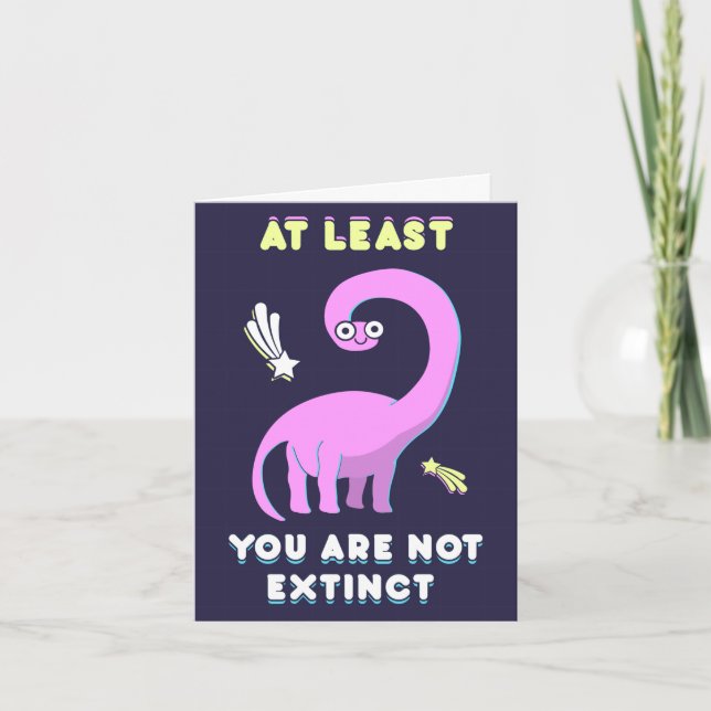 Du utdödar åtminstone inte, dinosauriefödelsedag kort (Framsida)