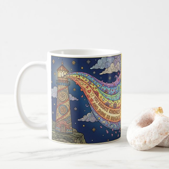 Du Utsänder Vänlighet Foto Kaffemug Kaffemugg (Med munk)
