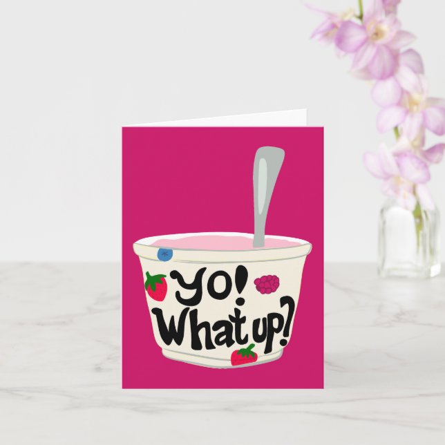 Du! Vad då? Cute Grekiska Yogurt Kopp Blank Kort (Orkide)
