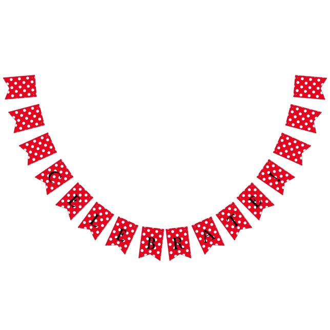 Du väljer bakgrund färg och vit polka dots vimplar (Alla)