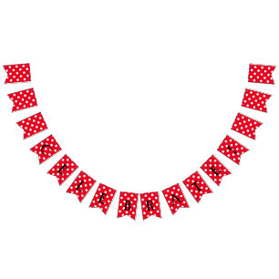 Du väljer bakgrundsfärg- & vitpolka dots vimplar