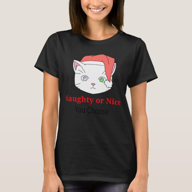Du väljer Kitty Cat Busig eller Snäll T Shirt (Framsida)