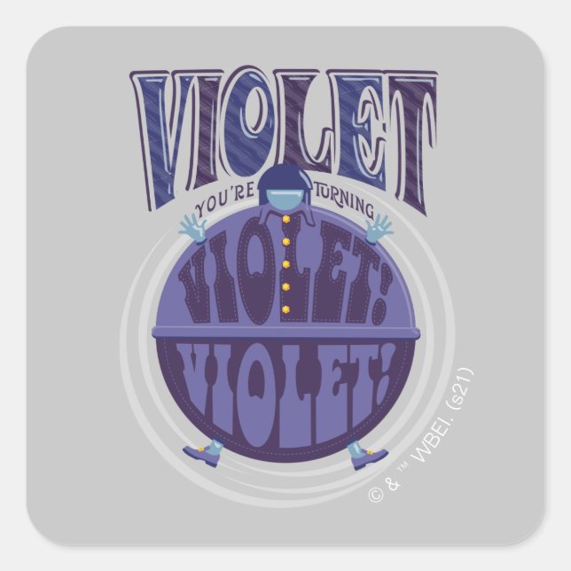 Du vänder Violet, Violet! Fyrkantigt Klistermärke (Framsida)