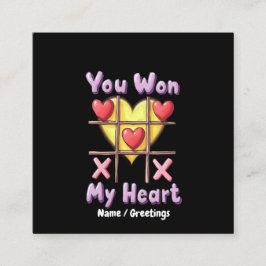Du vann min hjärt-romantiska och hjärthjärthjärtan fyrkantigt visitkort