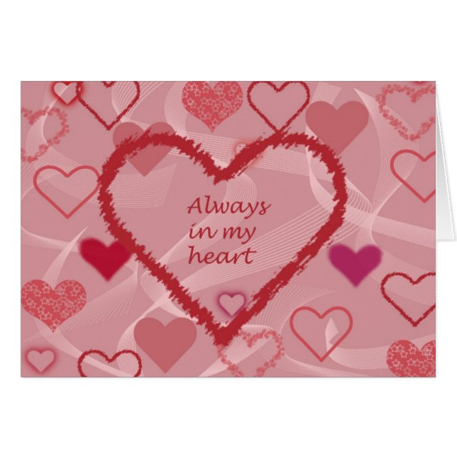 Du var alltid i min hjärta hälsningskort (Framsidan Horizontal)