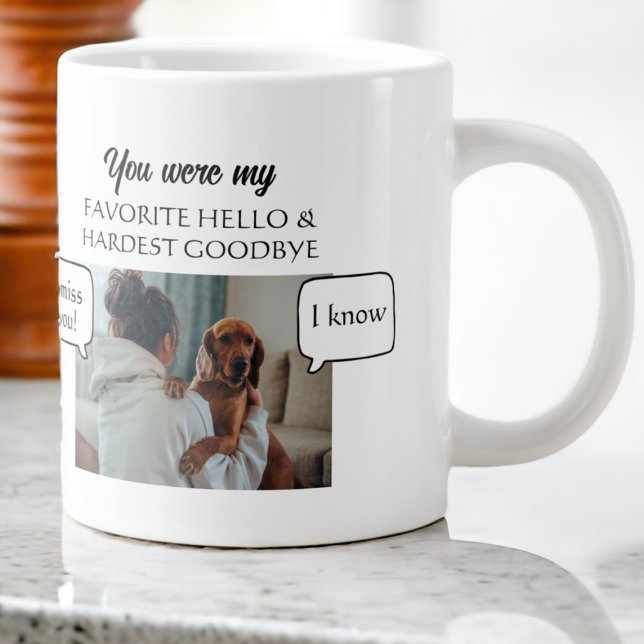 Du var min favoritHej och farast Jumbo Mugg (You Were my Favorite Hello And Hardest Goodbye Giant Coffee Mug from Ricaso. Bereavement keepsake )
