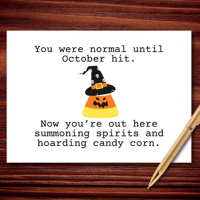 Du Var Normal Tills Oktober Rolig Halloween Kort (October really brought out the weird in you. 🎃👀)