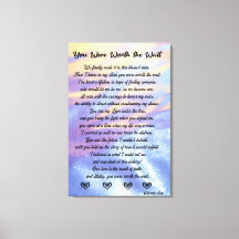 Du var värd det vänta-sparade Kanvastrycket/