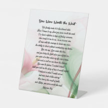 Du var värd väntetecken/Kärlek/gift Pe