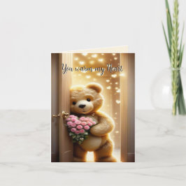 Du värmer mitt hjärta - Nallebjörns kärlek Kort