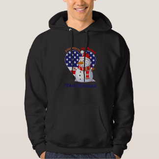 Du värmer mitt hjärta Team Snömannen Hjärtformad U Hoodie