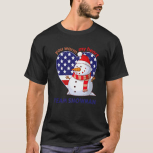 Du värmer mitt hjärta Team Snömannen Hjärtformad U T Shirt