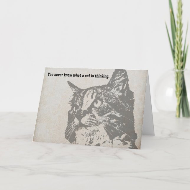 Du vet aldrig att en katt tänker på födelsedagskor kort (Framsida)