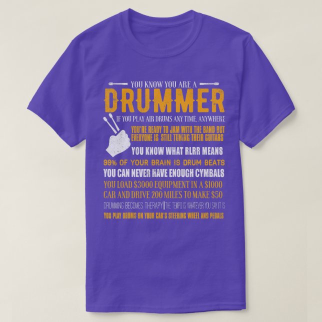 Du vet att du är en drummer-sluss-Drummer T Shirt (Design framsida)