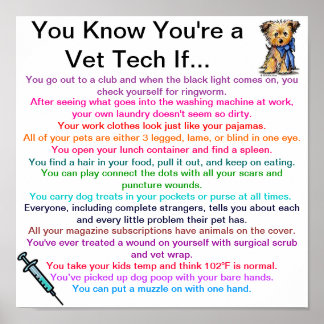 Du vet att du är en "Vet Tech" om... Poster