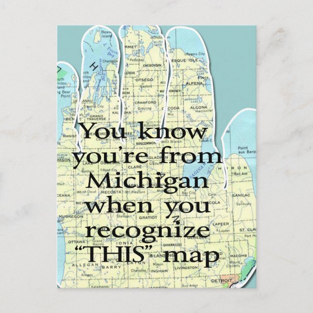 Du vet att du är från Michigan när Vykort (Framsida)