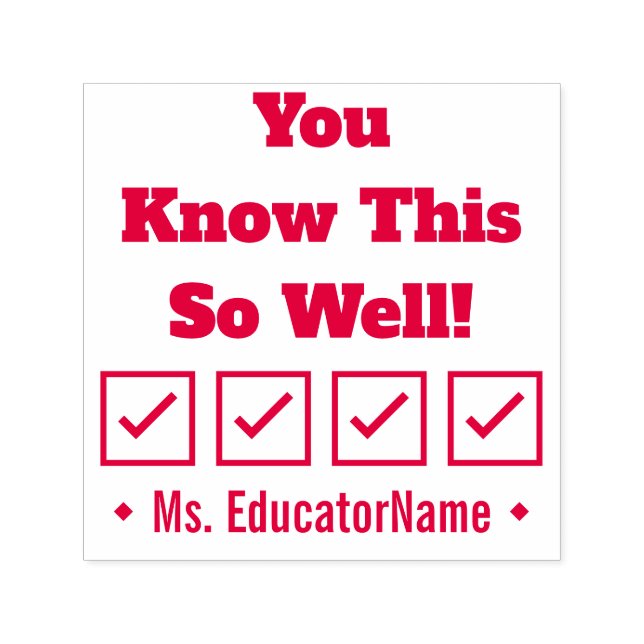 "Du vet det här så bra!" Rubber Frimärke Självfärgande Stämpel (Design)