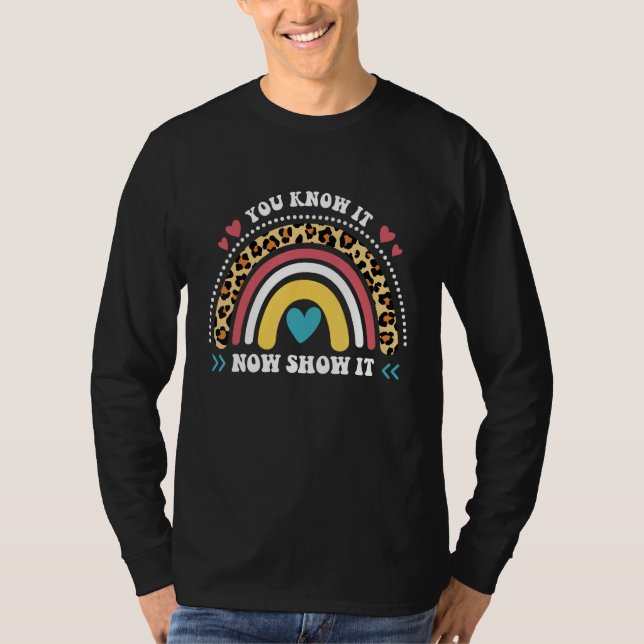 Du vet det nu Visa det Groovy testdag Lärare Lärar T Shirt (Framsida)