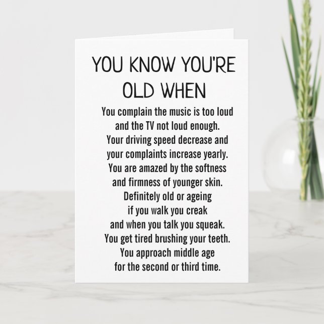 **DU VET DIN GAMLA NÄR** BIRDAGKORT KORT (Framsida)