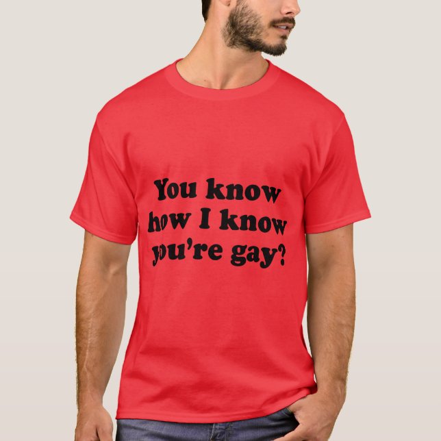 Du vet hur jag vet att du är gay t shirt (Framsida)