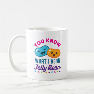 Du vet vad jag Elak Jelly Bean Kawaii Candy Kaffemugg