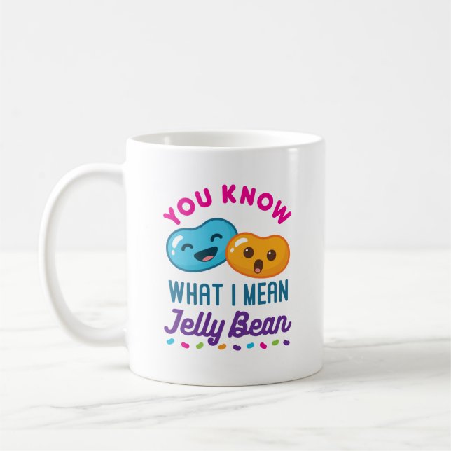 Du vet vad jag Elak Jelly Bean Kawaii Candy Kaffemugg (Vänster)