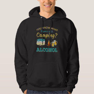 Du Vet Vad Som Rimmer På Camping Alkohol Drickande Hoodie