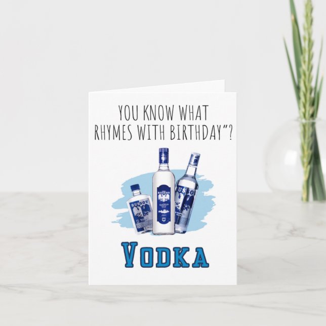Du vet vilket Vodka Puns födelsedagskort Kort (Framsida)
