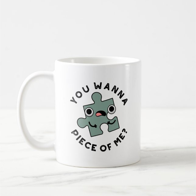 Du vill ha Biet på mig Funny Jigszons Pun Kaffemugg (Vänster)