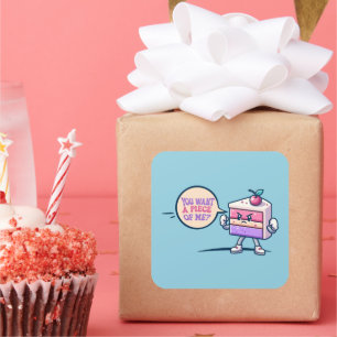 Du vill ha en Biet av mig Cake Funny Cute Stickers Fyrkantigt Klistermärke