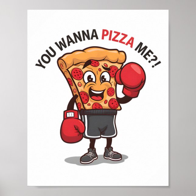 Du vill pizza med mig.. Lusande Gym Workout Boxing Poster (Framsidan)