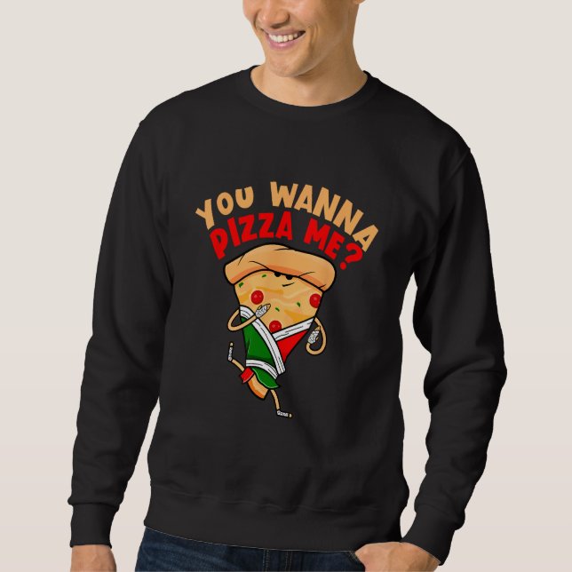 Du Vill Pizza Mig Mat Lång Ärmad Tröja (Framsida)