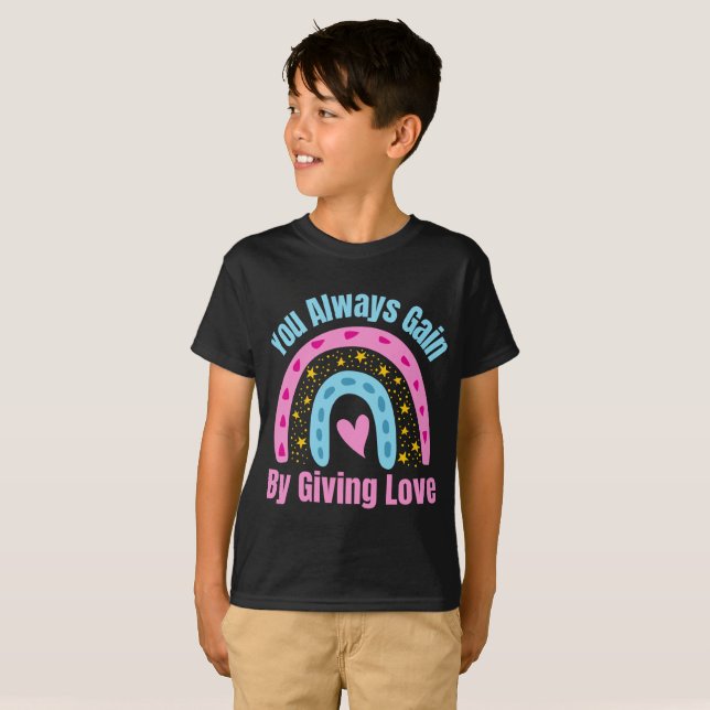 Du vinner alltid på Ge Kärlek T Shirt (Hel framsida)