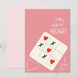 Du vinner mitt hjärt-Valentines day-presentkort Inbjudningar
