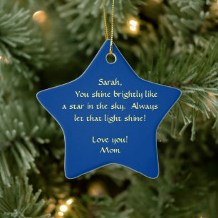 DU VISAR SOM EN STAR! MOR TILL DAUGHTER/TACK YO JULGRANSPRYDNAD KERAMIK