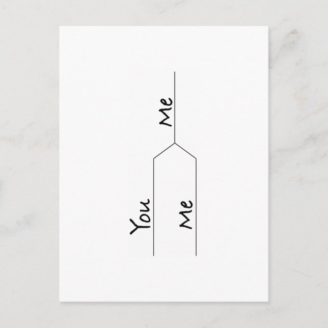 "Du Vs. Me"-parentes för marscher Galenheta-Stil Vykort (Framsida)