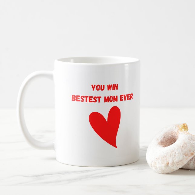 Du Win Bestest Mamma nånsin Kaffemugg (Med munk)