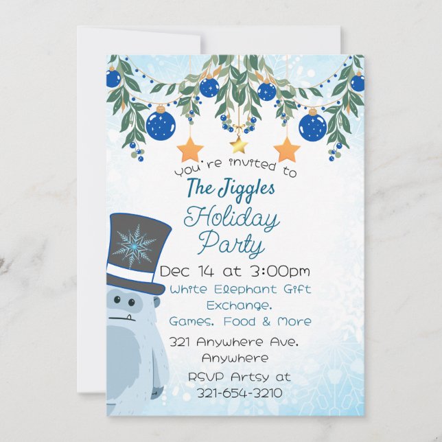 Du Yeti för att festa Inbjudningar (Framsida)