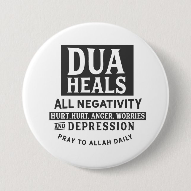 Dua läker all negativity knapp (Framsida)
