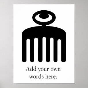 Duafe Adinkra symbol för kvinnlig skönhet Poster
