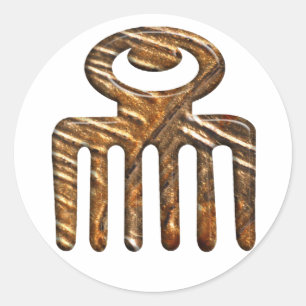 Duafe. Afrikanskt Adinkra symbol av skönhet Runt Klistermärke